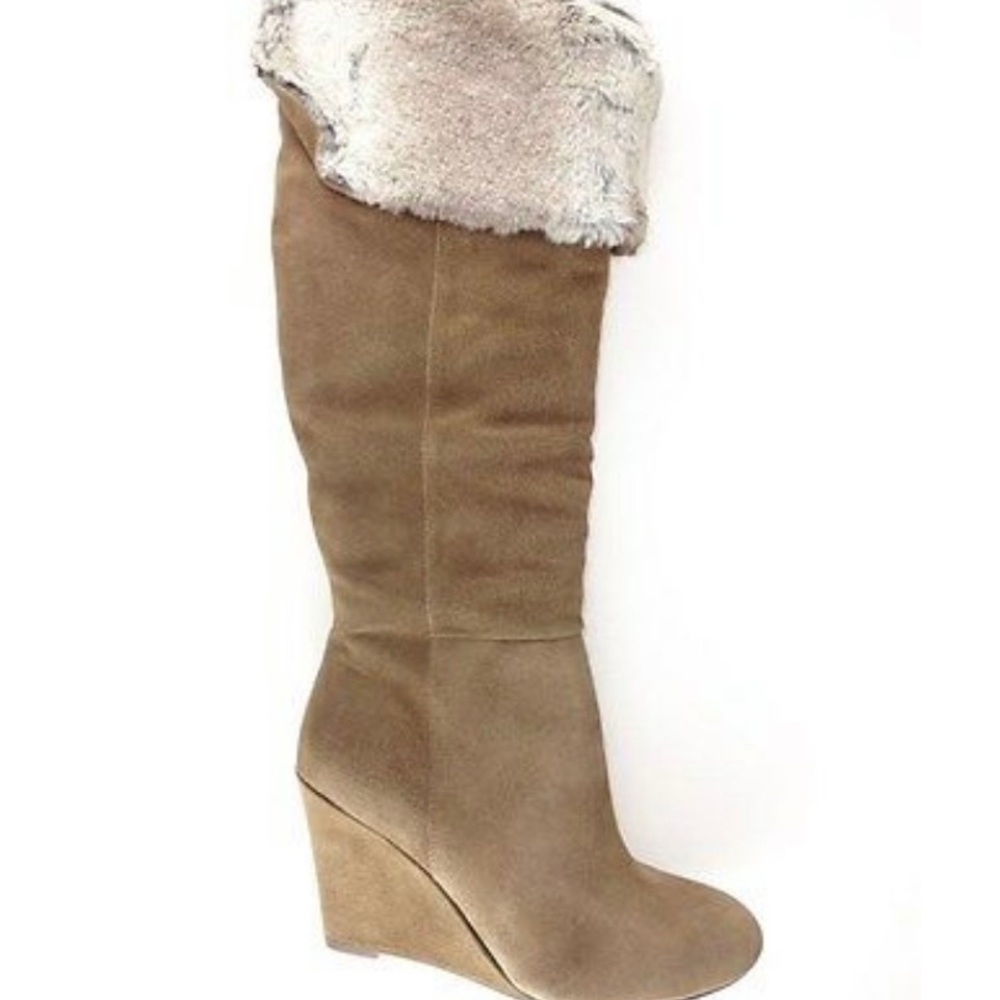 BCBGeneration Knee High Wedge Boots Suede size 9M